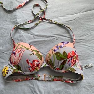 Floral bikini lab push up top - NWOT